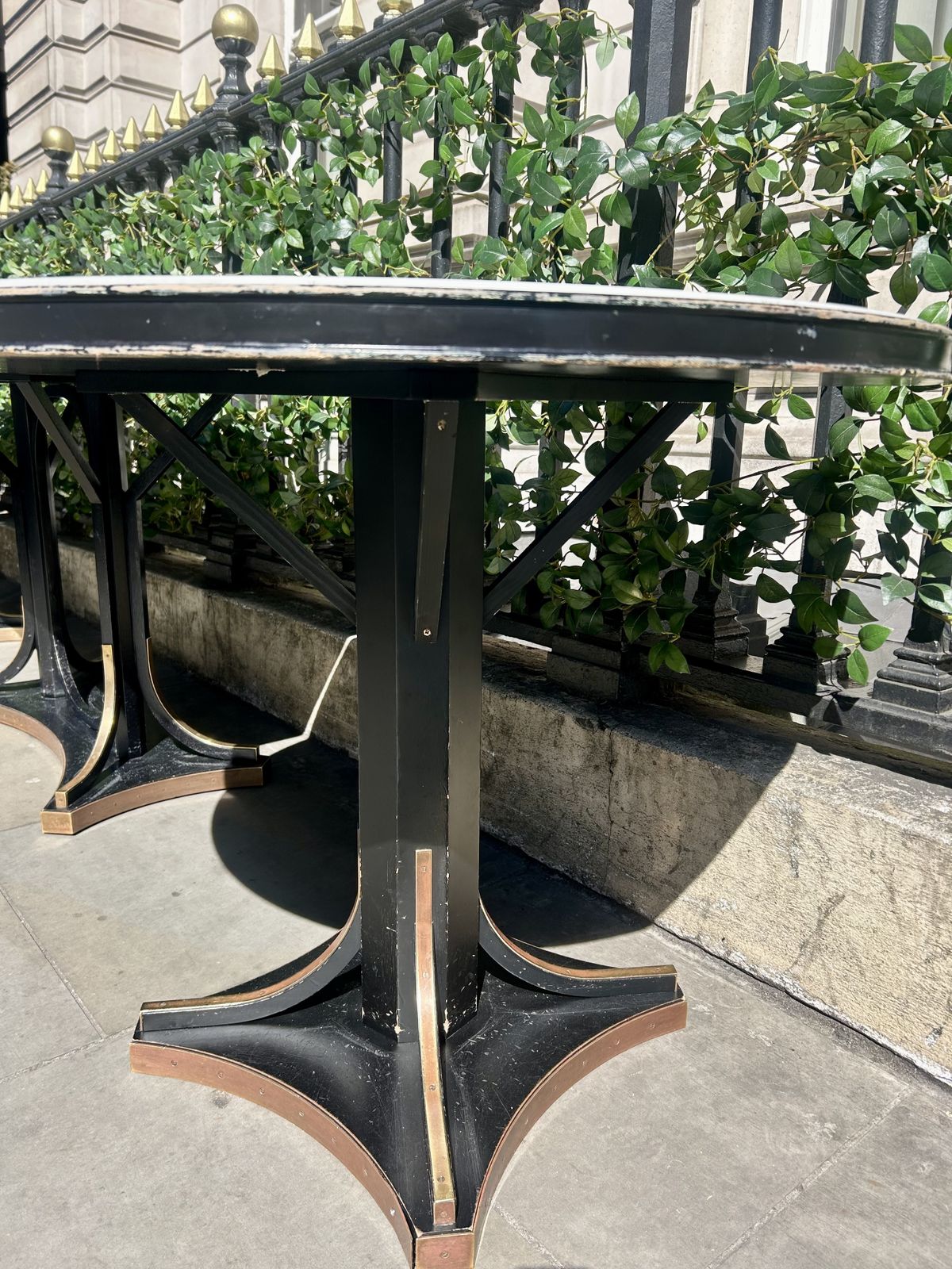 photo for sale Marble & Black Wood Dining Tables – Bespoke From A High End London Hotel – Cafe/Restaurant/Bar/Home/Furniture