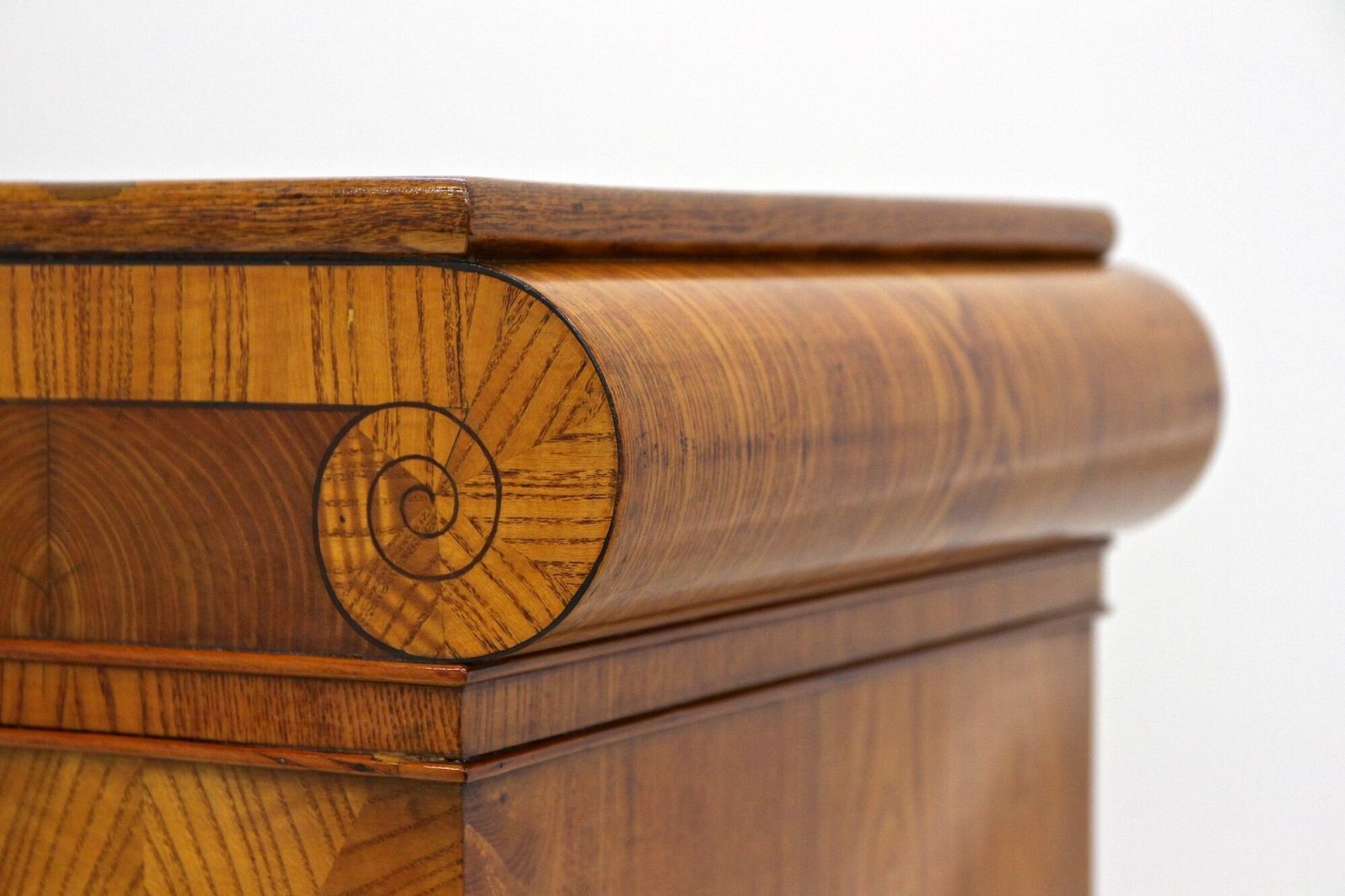 photo vintage 19th Century Biedemeier Cabinets   Pair, Ashwood With Inlay Works, Cz Ca. 1860