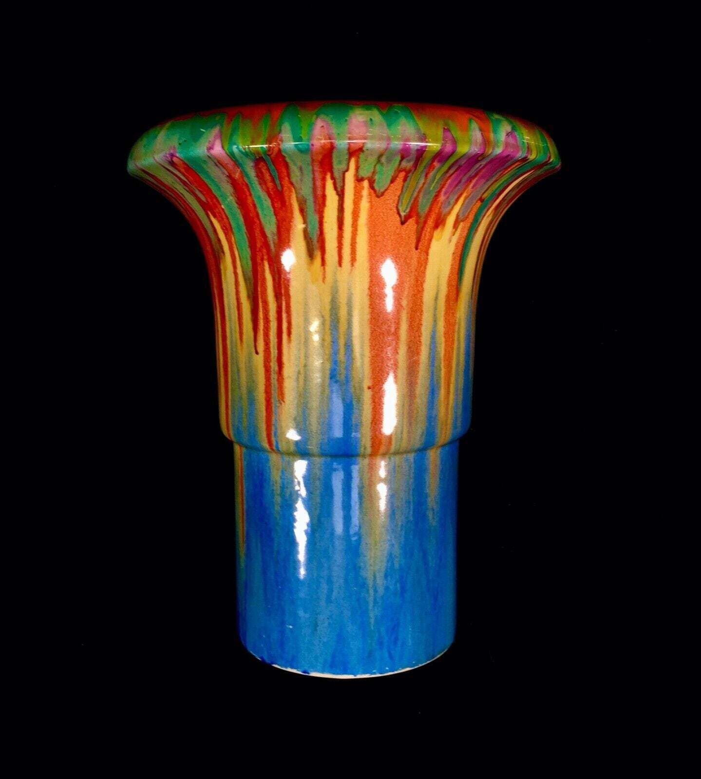 Antique Clarice Cliff   Delecia 375 Archaic Vase Art Deco Pottery Bizarre C1930 photo furniture
