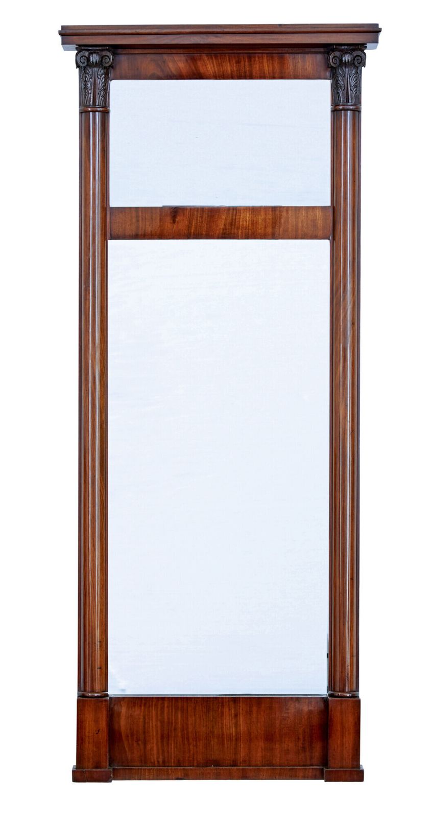photo for sale Mid 19th Century Danish Empire Mahogany Mirror On Cabinet