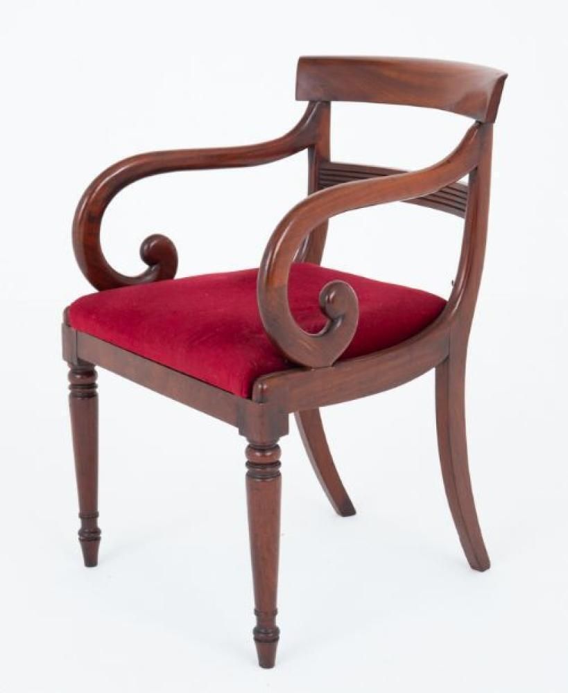 Period Regency Desk Chair Mahogany