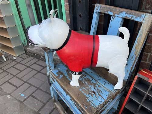 Large Metal Tin Plate Iron Bull Dog Figure 53x18x41cm photo for sale