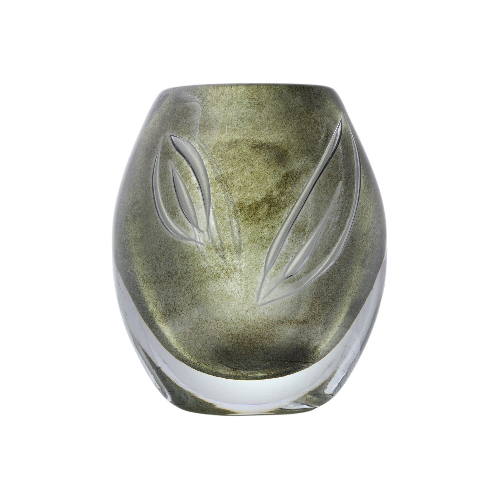 Wedgwood Glass Ronald Stennett Willson Ariel Vase Green/Brown Leaves photo furniture