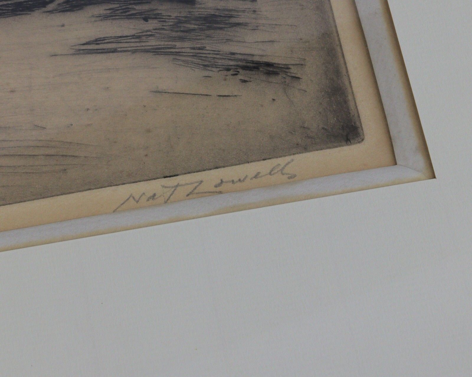 Nat Lowell Drypoint Etching East River Skyline New York 1949 Signed Ltd Ed 250 photo for sale
