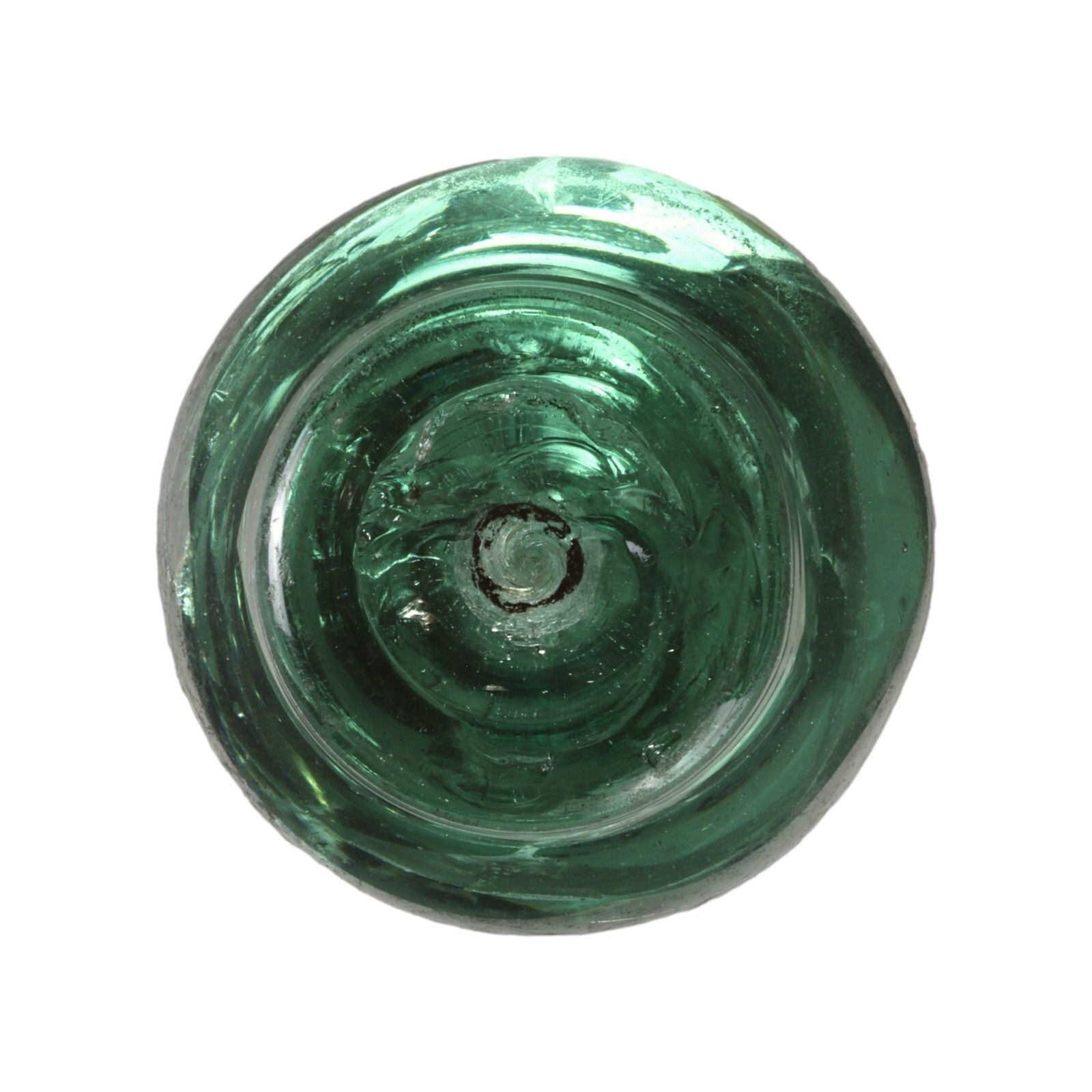 Victorian Glass Green Dump Paperweight Xl Size Flower Basket Weight Damaged photo for sale