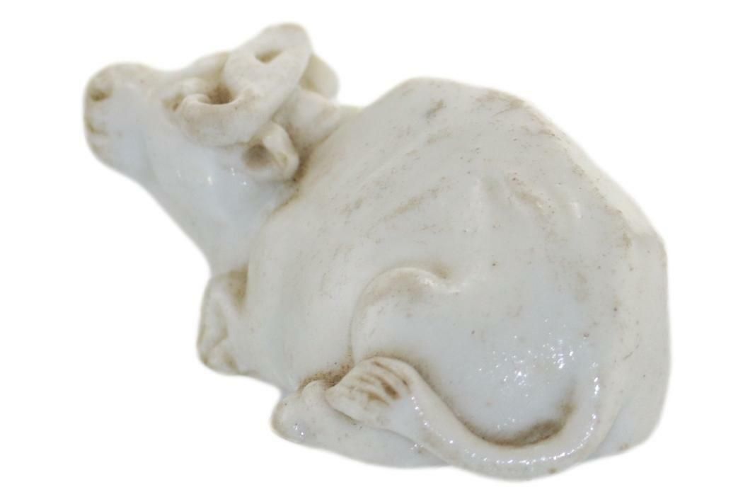 Antique Chinese Porcelain Blanc De Chine Miniature Figure Ox C19th photo 250.0