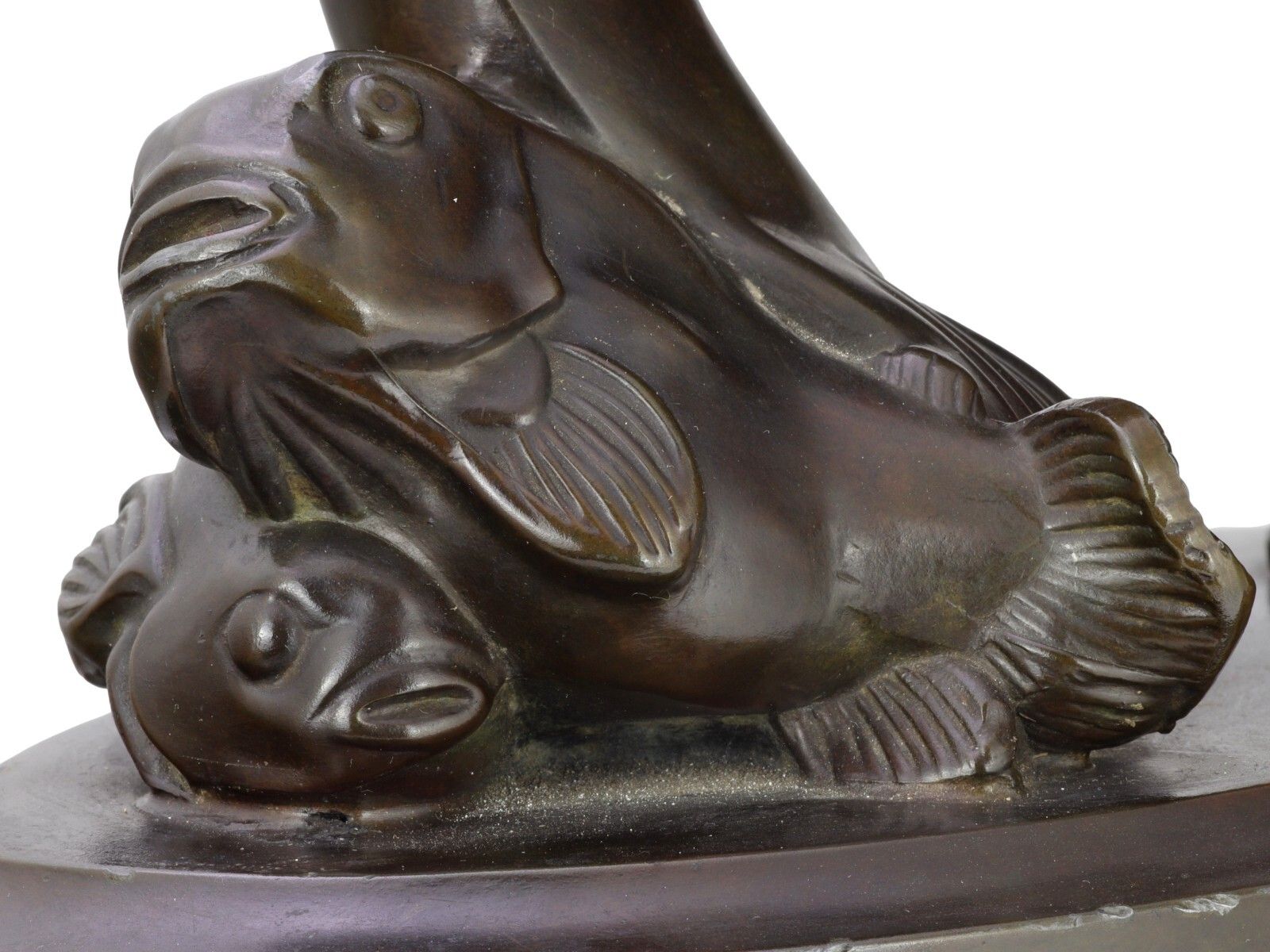 photo furniture Just Andersen Denmark / Danish Art Deco Metal Merman & Fishes 2114