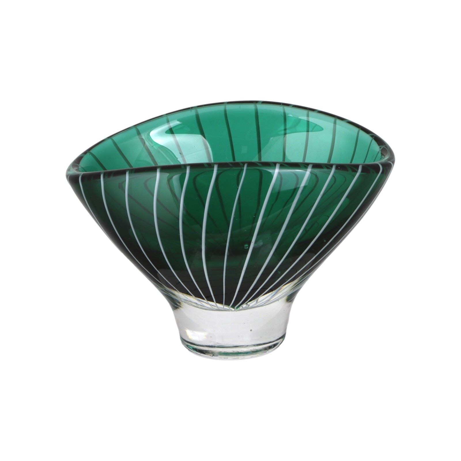 Kosta Boda Glass Vicke Lindstrand Sweden Zebra Bowl 3 1/4" Tall Lh1058 1950's photo for sale