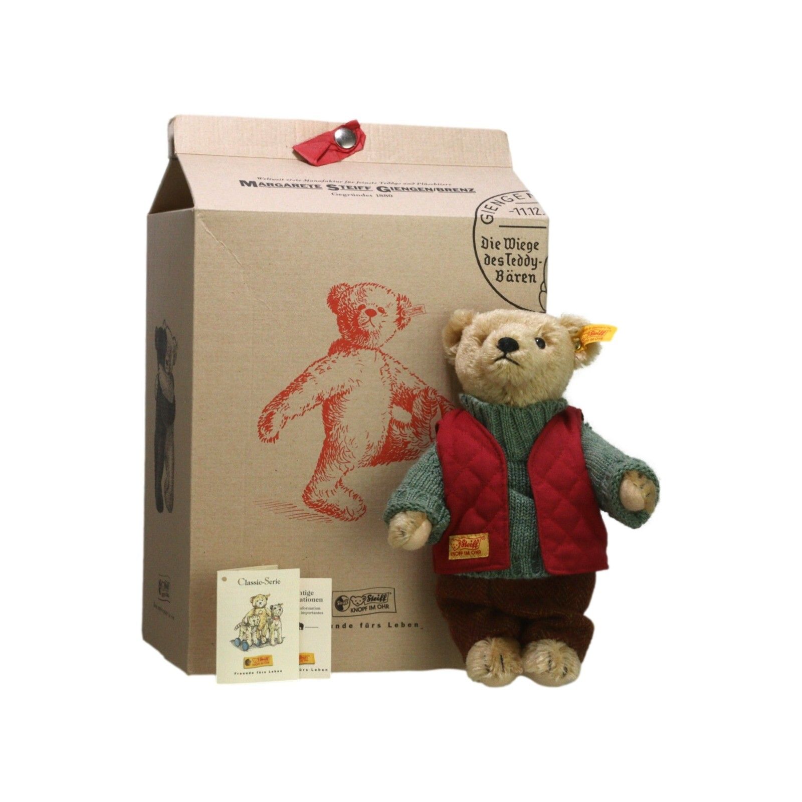 Collectible Traditional Steiff Teddy Bear Classic Mohair 028625 23cm Tall photo vinterior