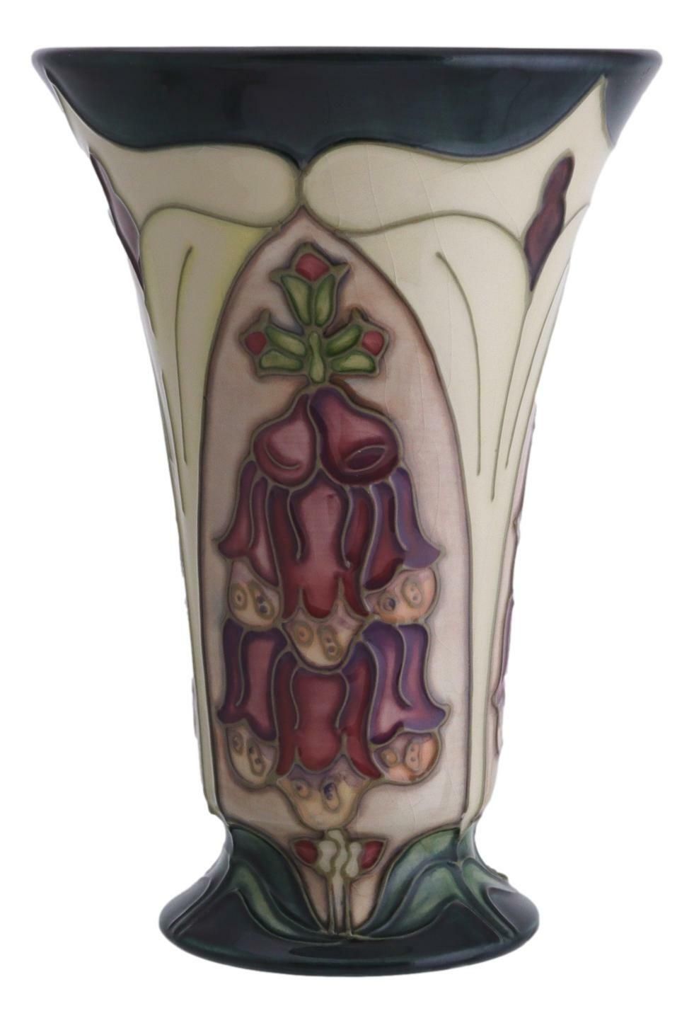 Moorcroft Pottery Foxglove Vase 6 1/8" (15.5cm) 1995 Rachel Bishop Design 2nd Q photo for sale