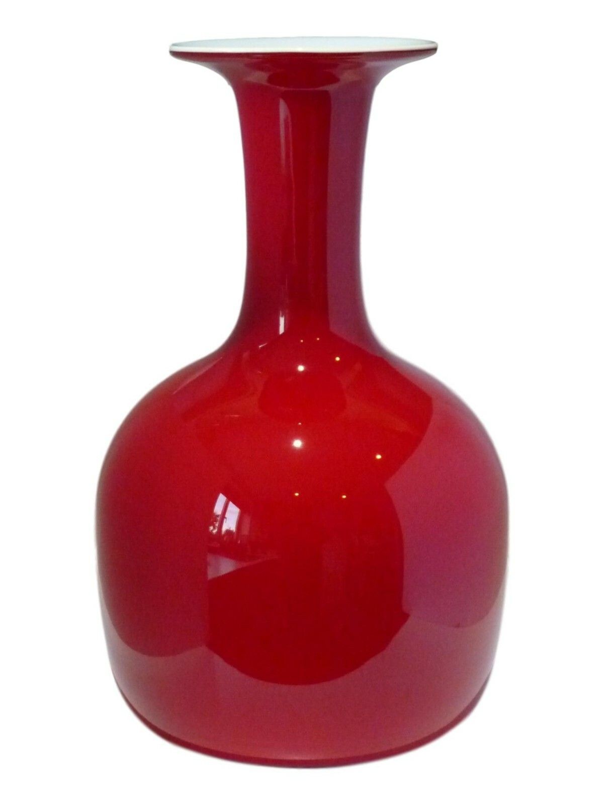 Holmegaard Glass Per Lutken Denmark Carnaby Floor Vase 13 1/4" Red C1968 photo furniture