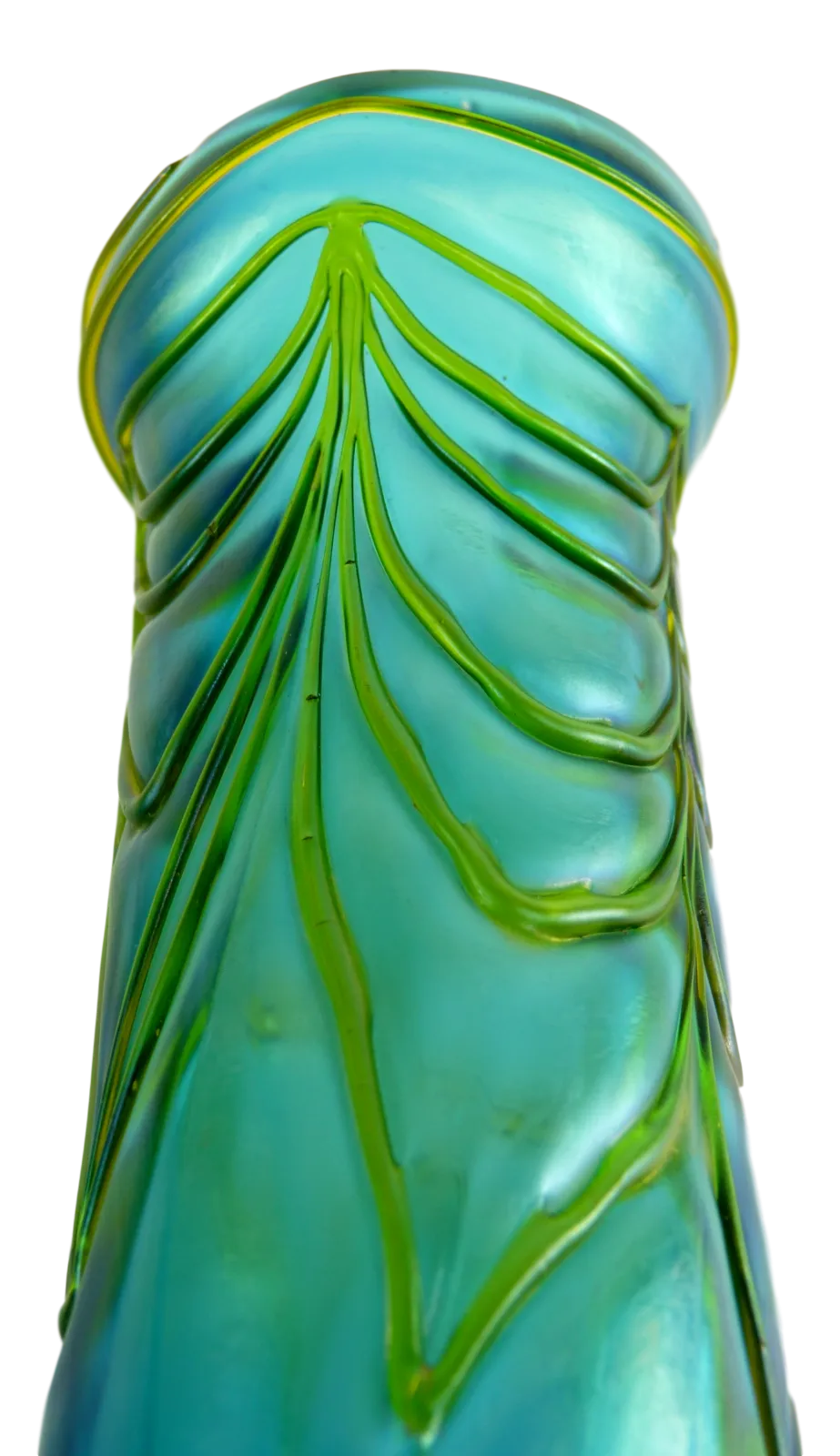 Pallme Konig Rare Pair Of Art Nouveau Iridescent Blue & Green Glass Vase photo furniture