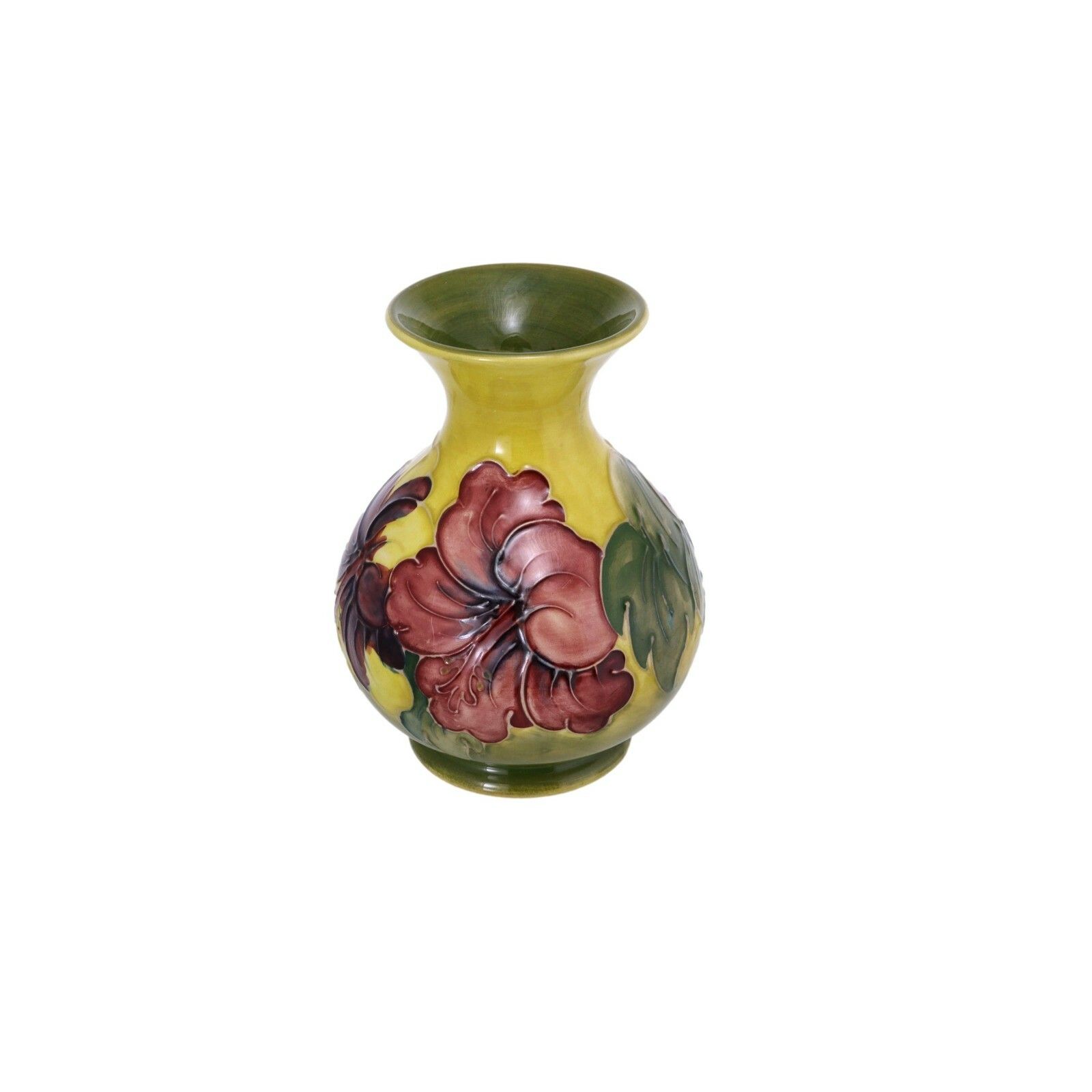 Moorcroft Pottery Hibiscus Vase 5 1/4" (13.25cm) Tall C1953 photo vinterior