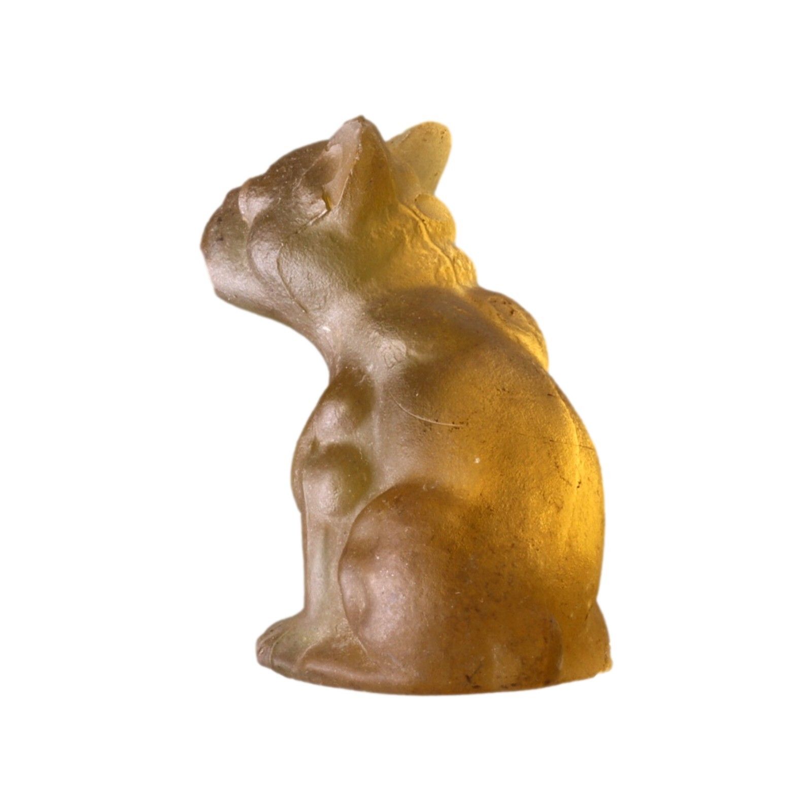 Antique Czech Glass Crackerjack Cracker Jack Charm French Bulldog Yellow 4.8cm photo vinterior