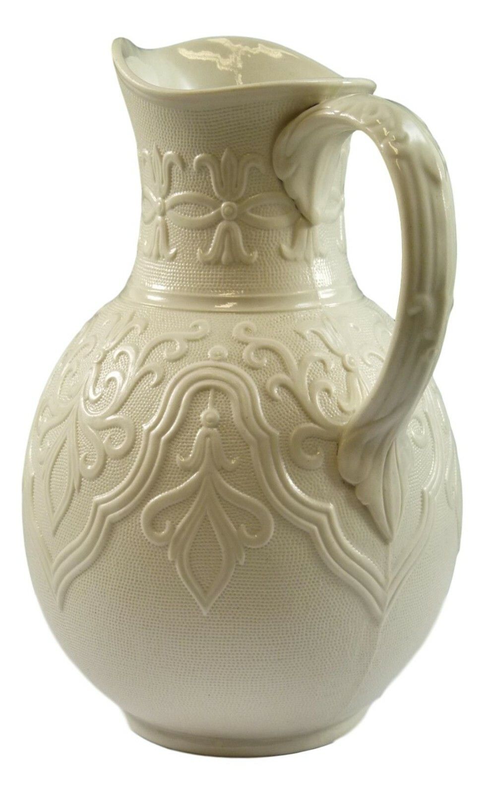 Antique Brownfield Relief Moulded Jugs Graduated Set Of 3 White 1864 photo for sale