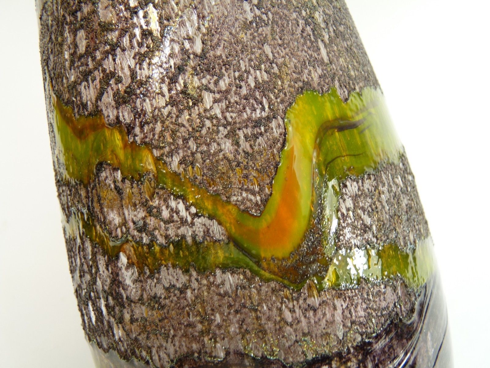 Milan Vobruba Glass Gusum Sweden Rare Surface Decorated (Aleppo) Vase photo 200.0