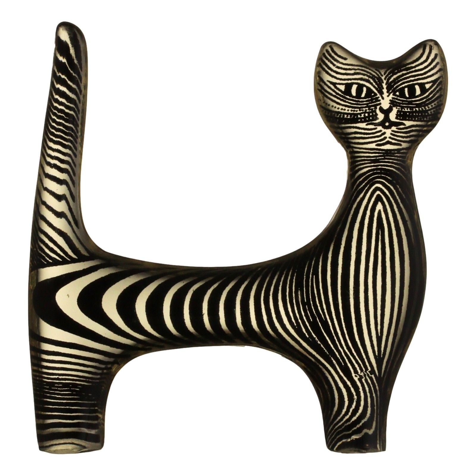 Abraham Palatnik Lucite Brazil Cat Sculpture Ornament Signed 9.5cm Tall 1970's photo for sale