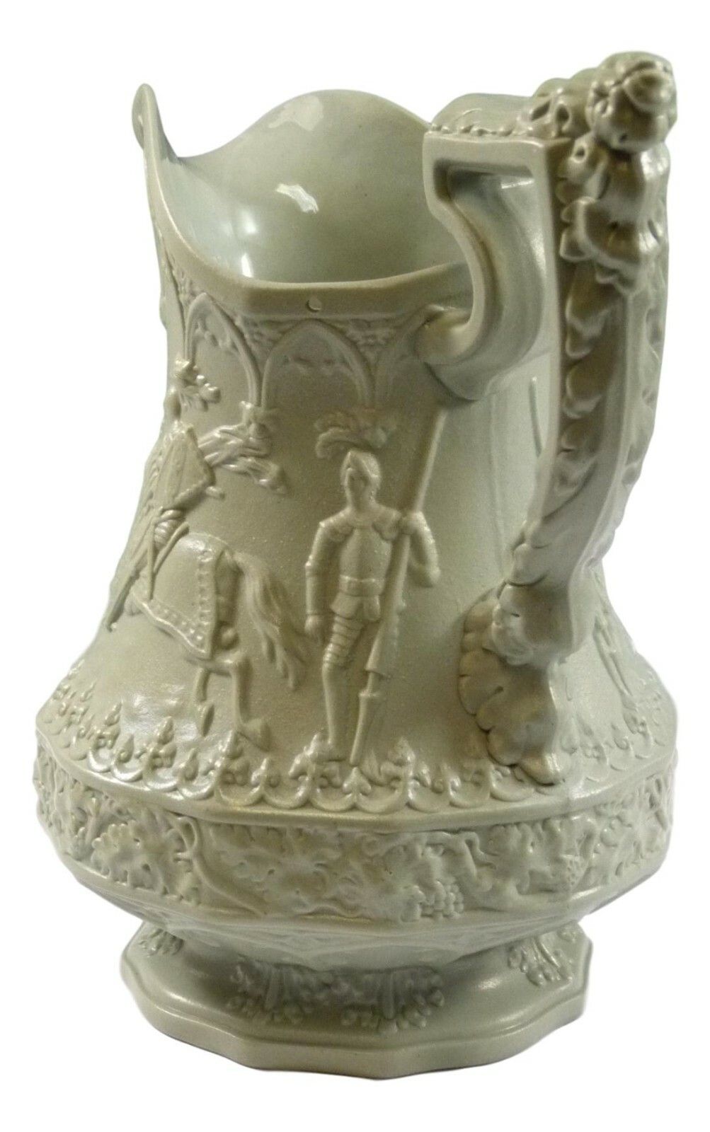 Antique William Ridgway & Son Eglinton Jousting Relief Moulded Jug 6 1/4" 1840 photo furniture