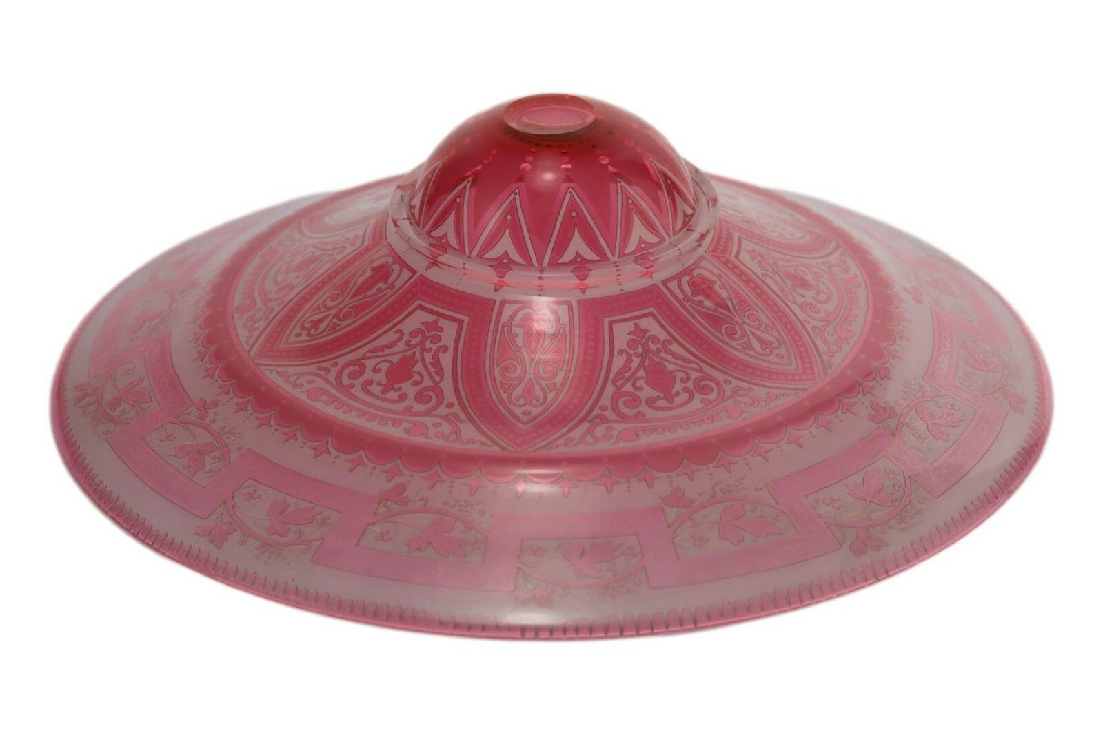 Antique Baccarat French Glass Pink Flash Acid Etched Comport Silver Plate Stand photo Home Decor