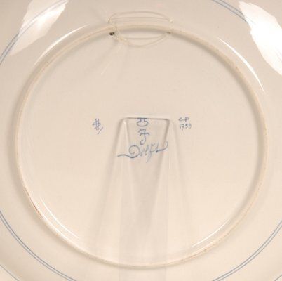 Royal Delft Plate Girl With Pearl Earring In Blue And White By Johannes Vermeer, 1971 photo vintage