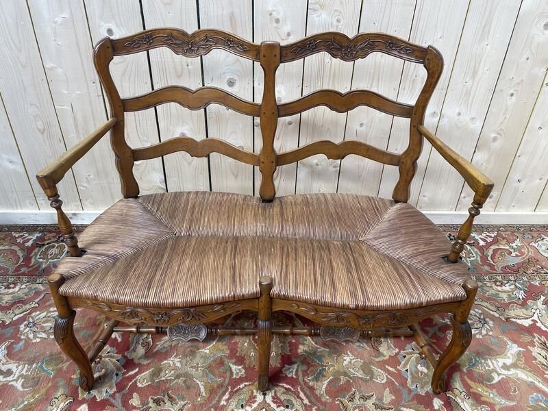Banquette Radassier Paillée De Style Louis XV Provençal photo vinterior