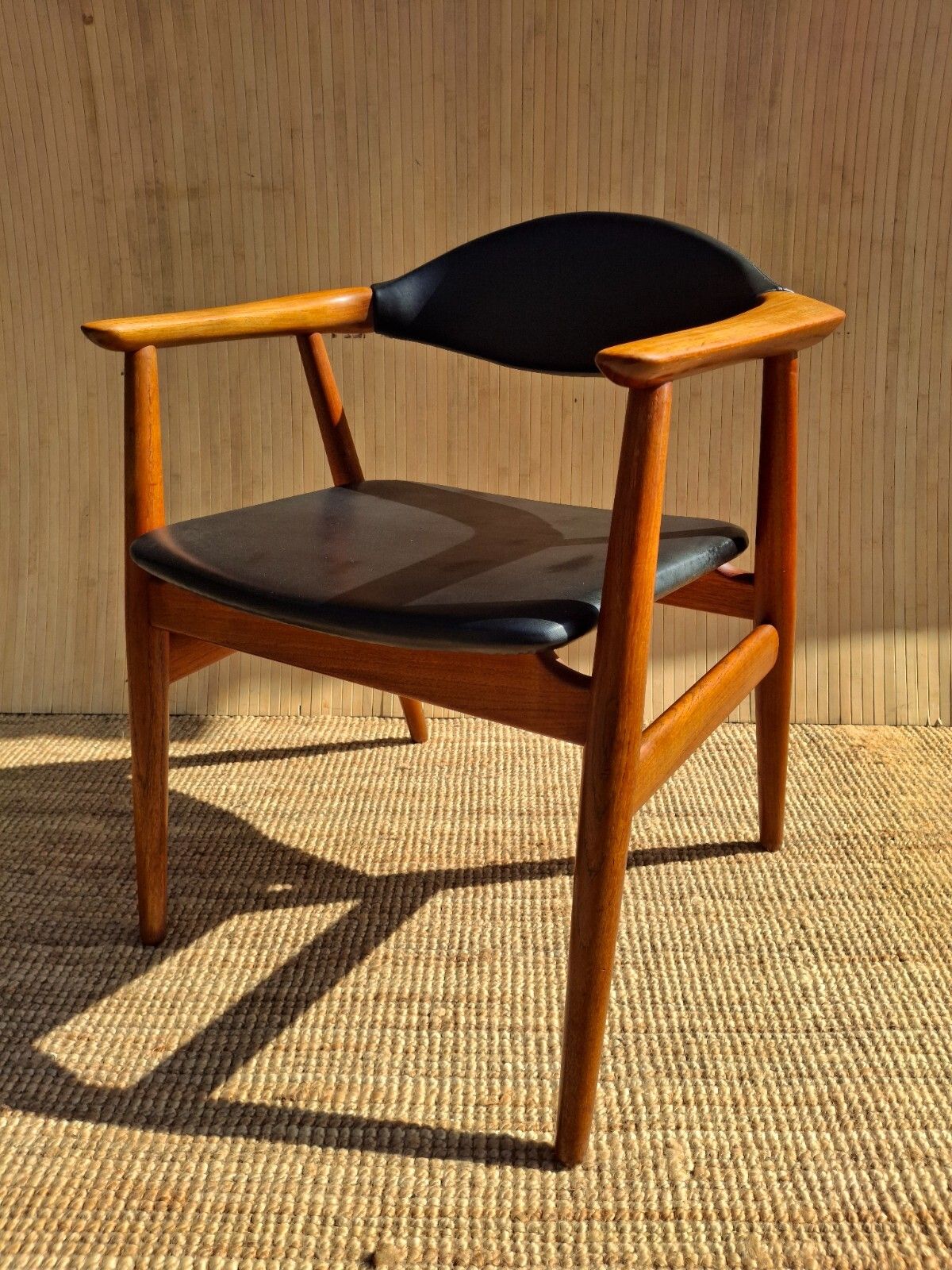 Fab Mid Century Danish 1960s Erik Kirkegaard For Glostrup Teak Black Armchair photo furniture