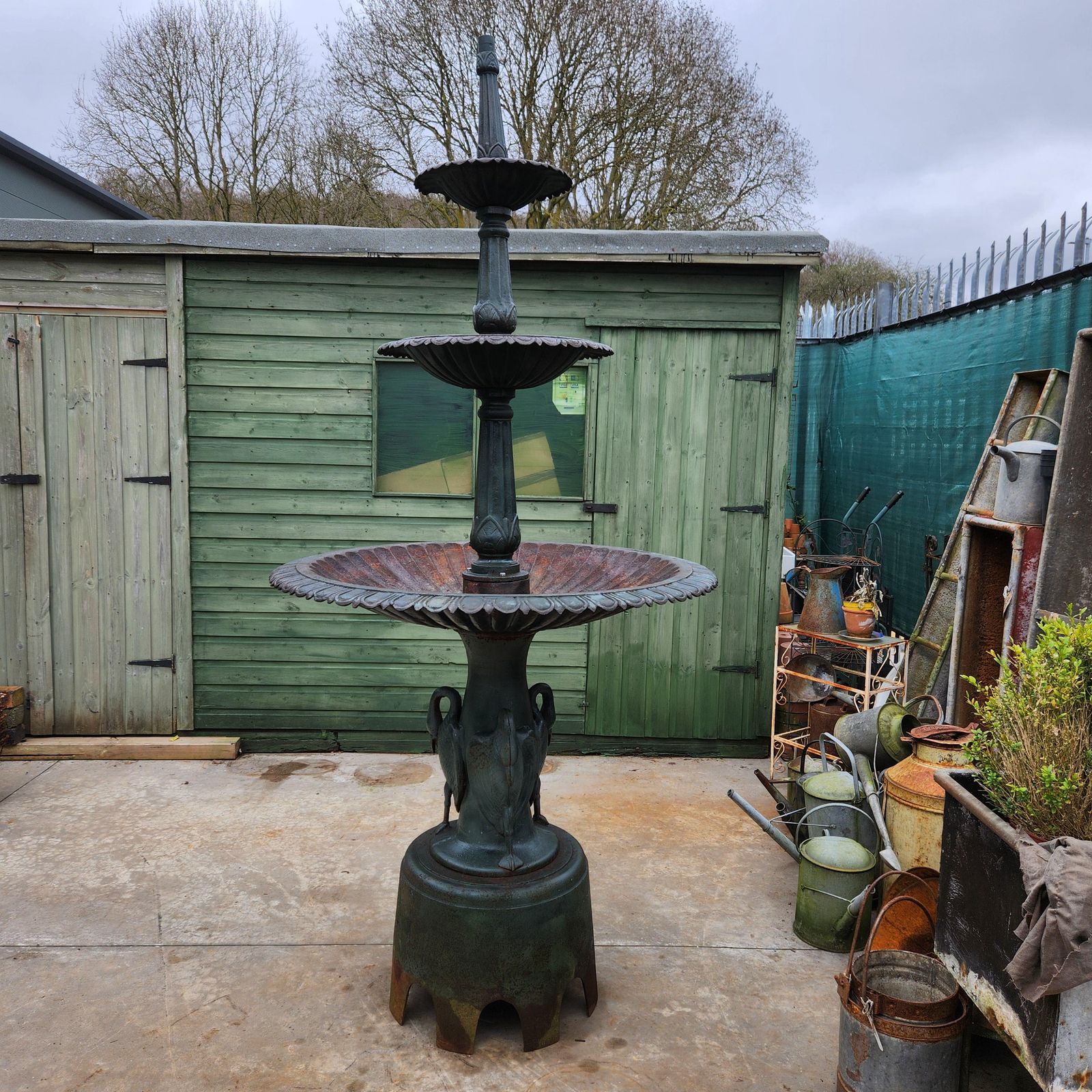 19th Century Cast Iron Garden Fountain   Coalbrookdale Style