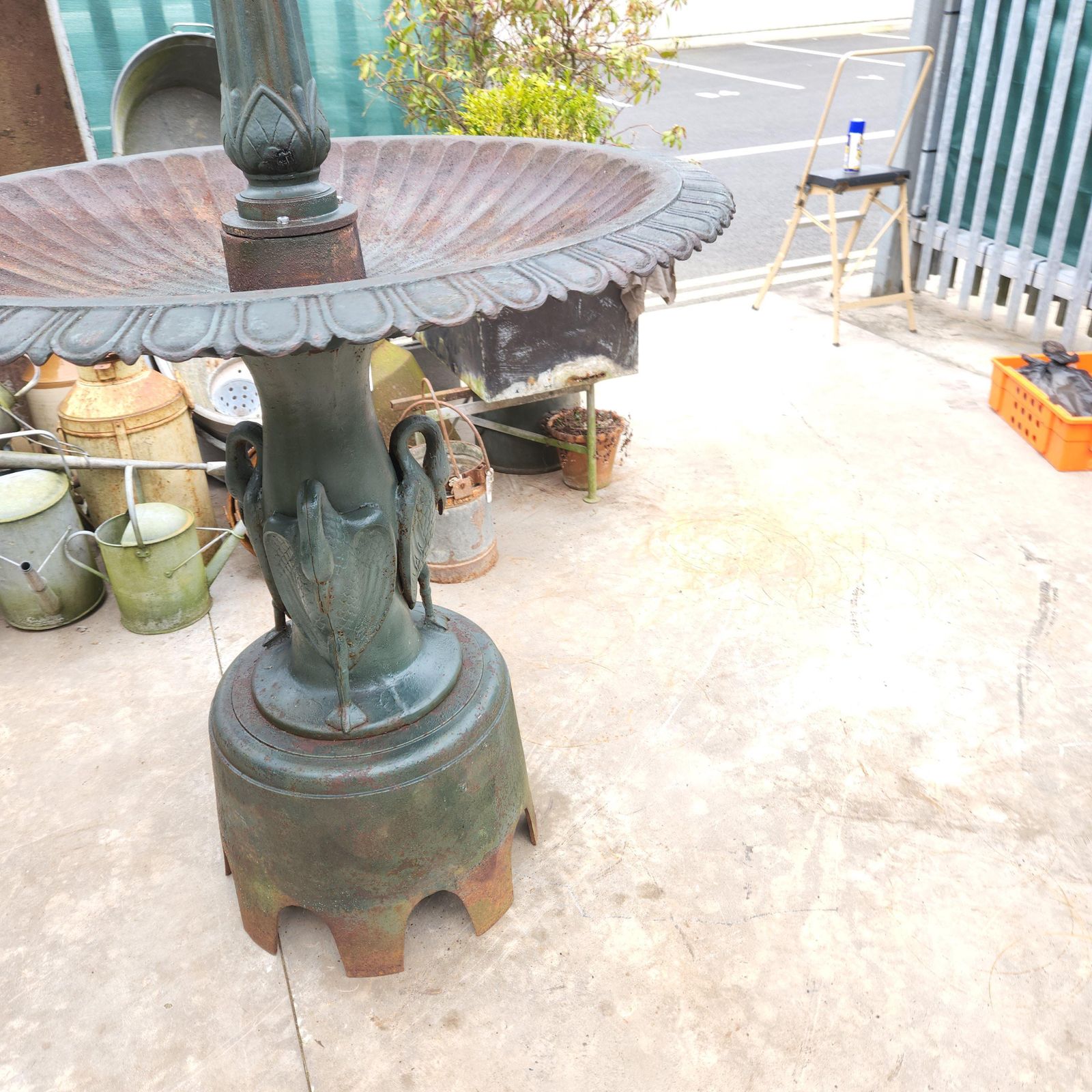 19th Century Cast Iron Garden Fountain   Coalbrookdale Style photo vintage