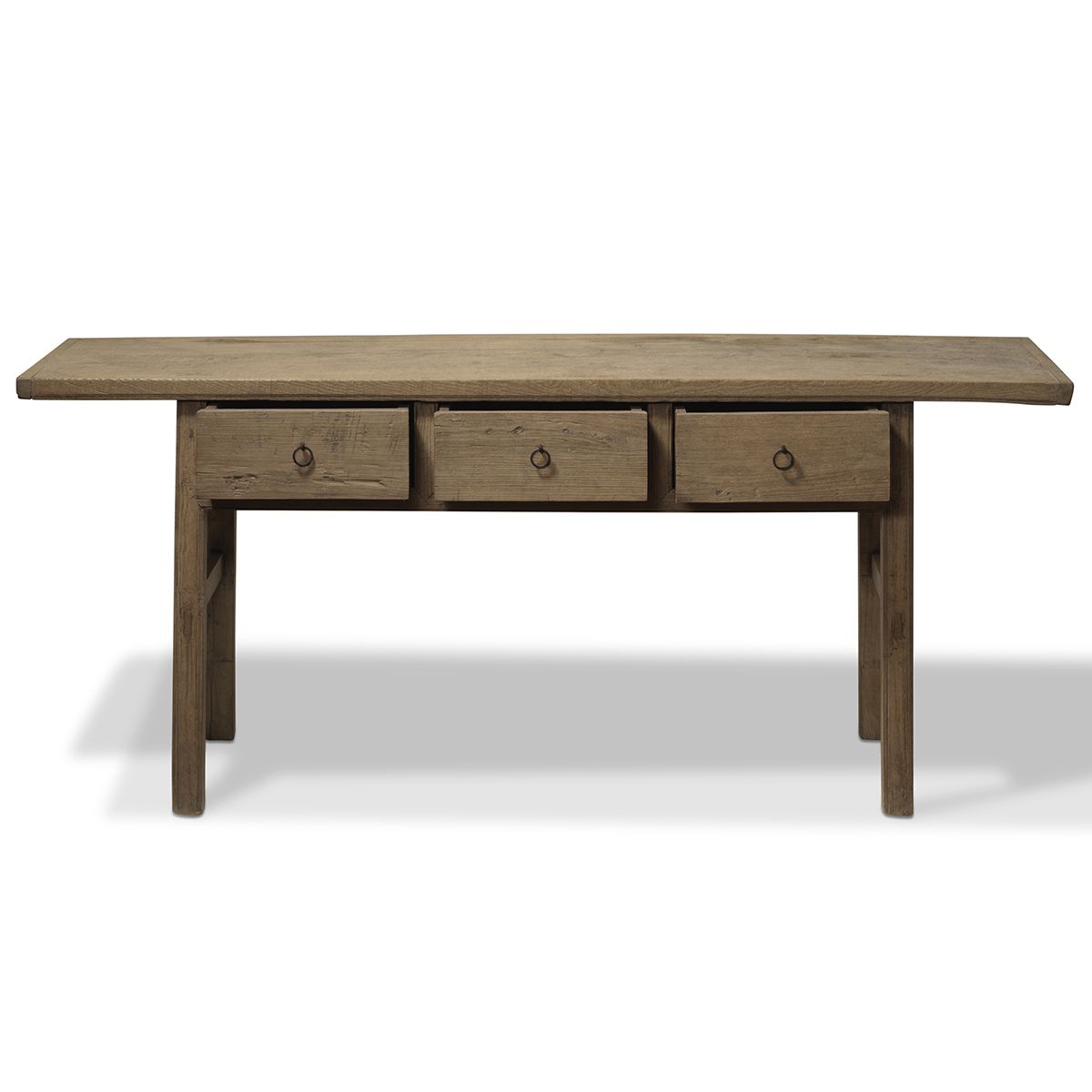Natural Elm Three Drawer Console photo Furniture