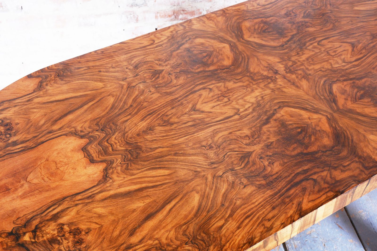 photo for sale Restored Art Deco Table, Caucasian Walnut, Revived Polish, Czech, 1930s