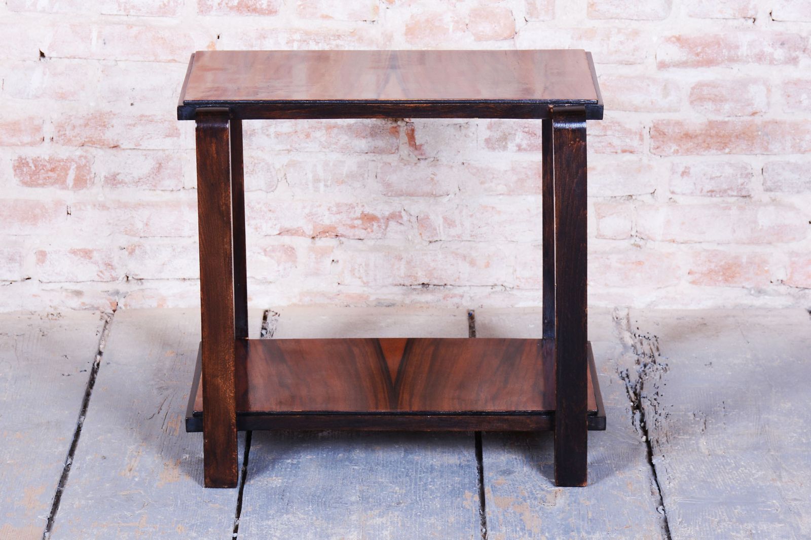 Restored Art Deco Coffee Table, Beech, Walnut, Revived Polish, France, 1930s photo 500.0
