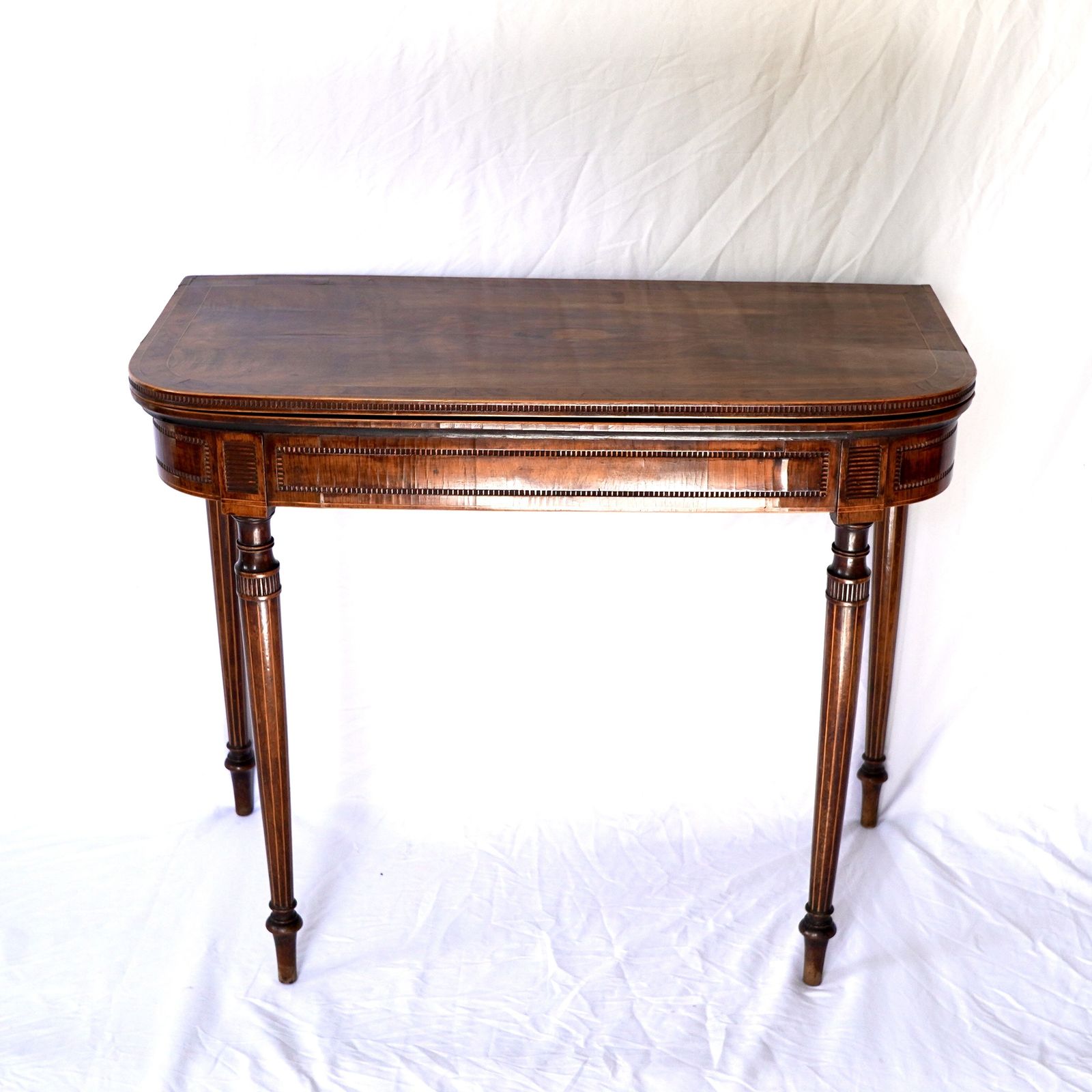 Regency Rosewood And Burr Yew Crossbanded Card Table photo for sale