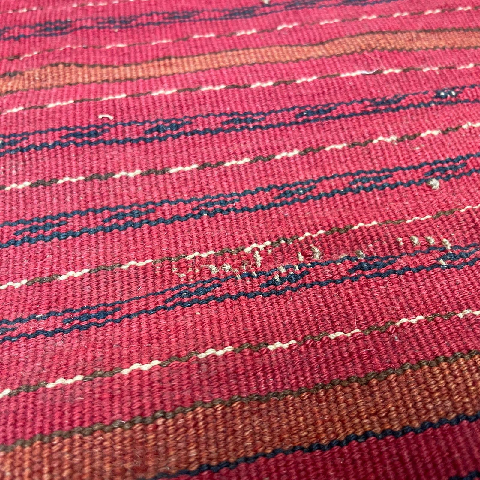 Antique Woven Rug Carpet Mat Square Fabric Upholstery Wool Vintage Pattern Woven Handmade Textile 51x50cm Thin Weave Kilim Wall Hanging photo 55.0