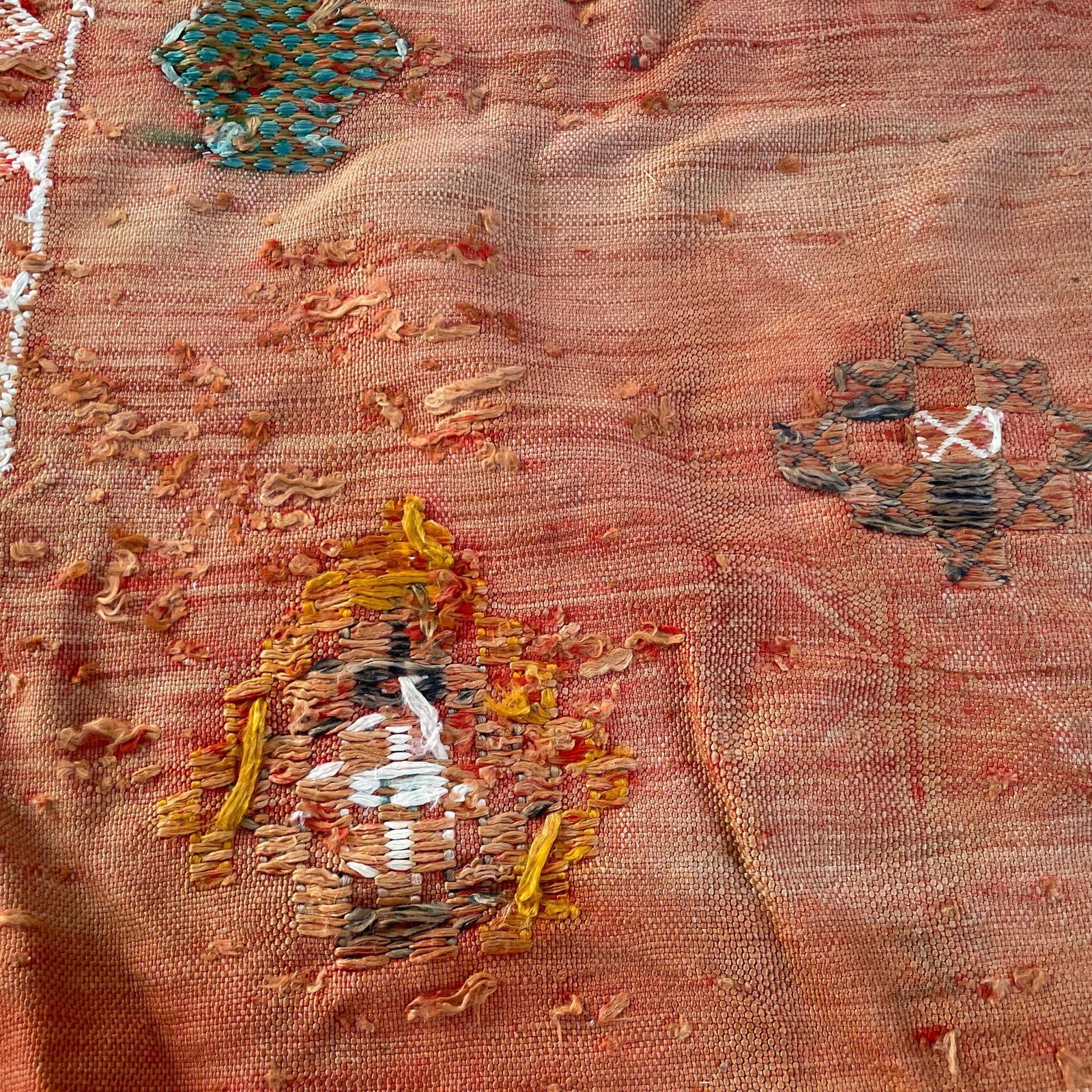 photo for sale Antique Woven Rug Middle East Jordan Carpet Mat Rectangle Fabric Upholstery Wool Vintage Pattern Handmade Textile Patterned 256x146cm Weave
