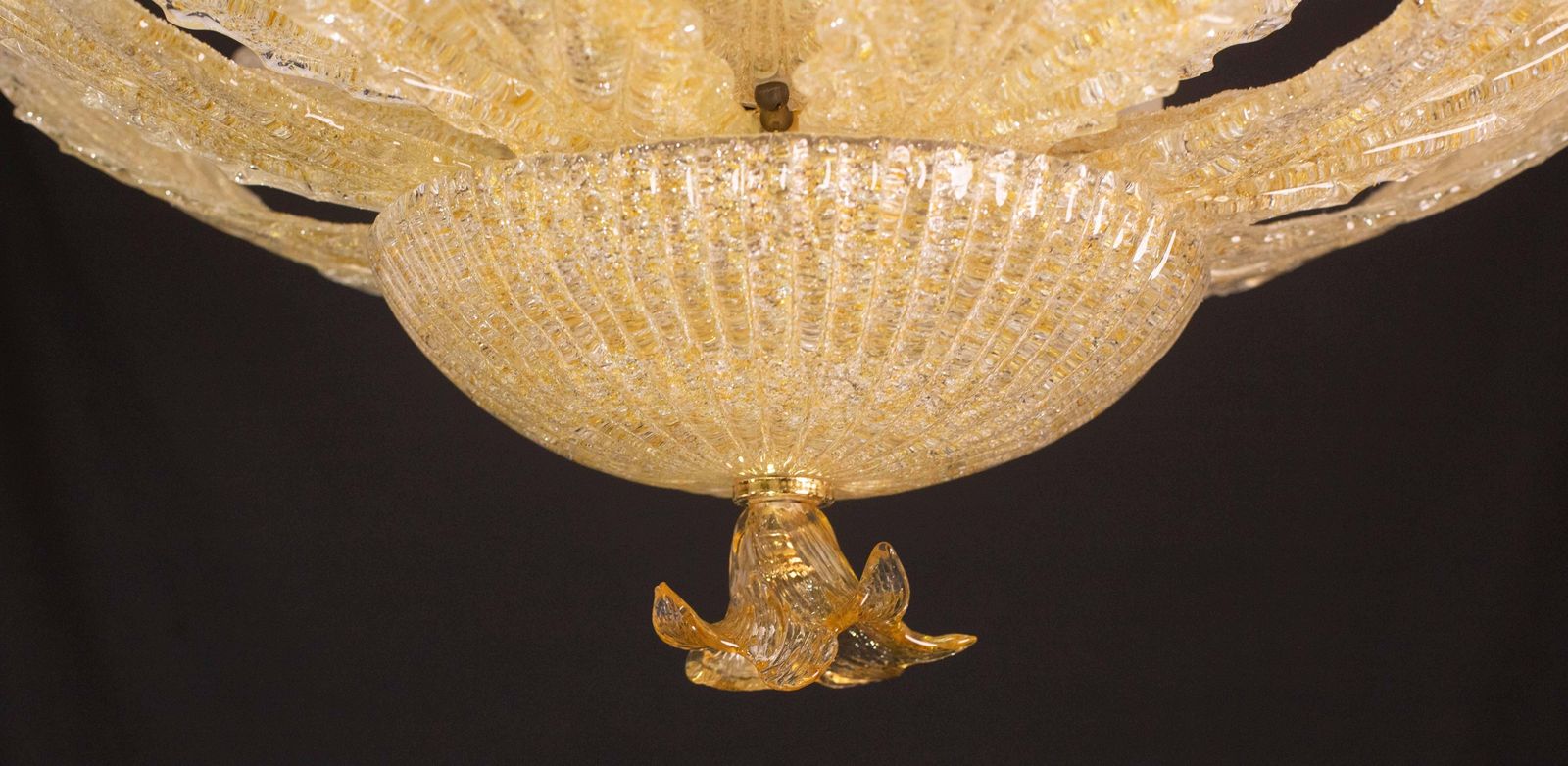 Portofino, Murano Glass Gold Flush Mount, 1970s photo vintage