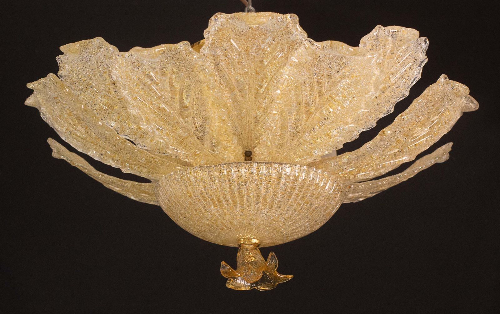 Lighting Portofino, Murano Glass Gold Flush Mount, 1970s photo