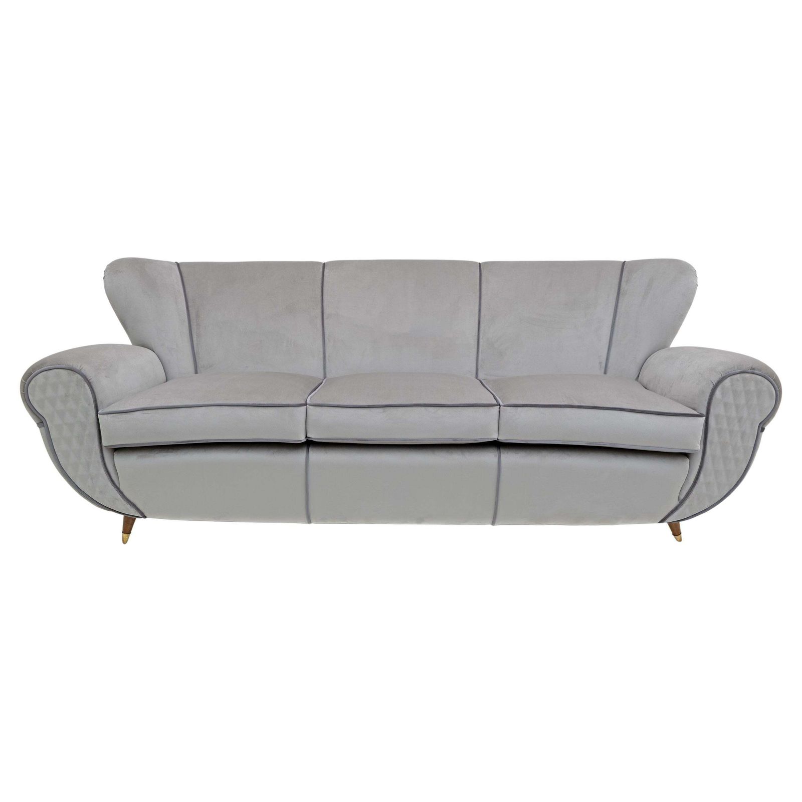 Attributed Guglielmo Ulrich Art Deco Italian Velvet Sofa, 1940s