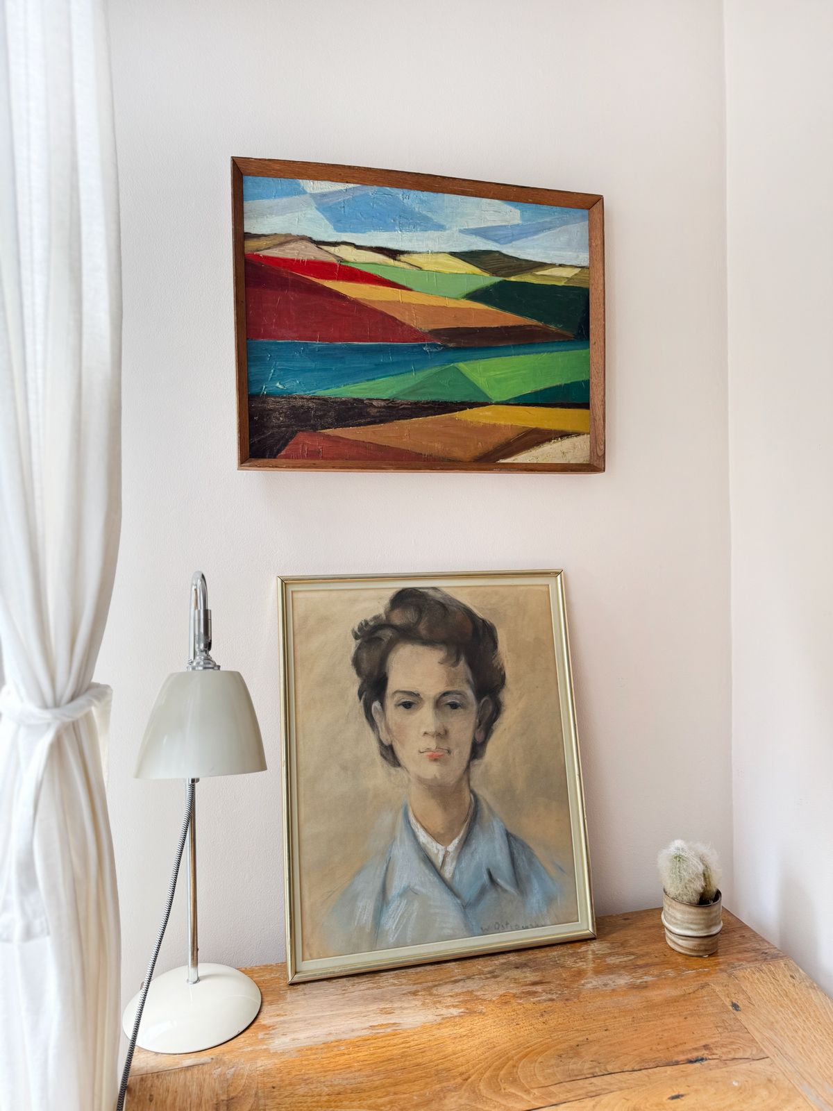 240.0 Vintage Pastel Portrait Of Young Woman – Signed By W. Ostrowski, Framed Original Art photo