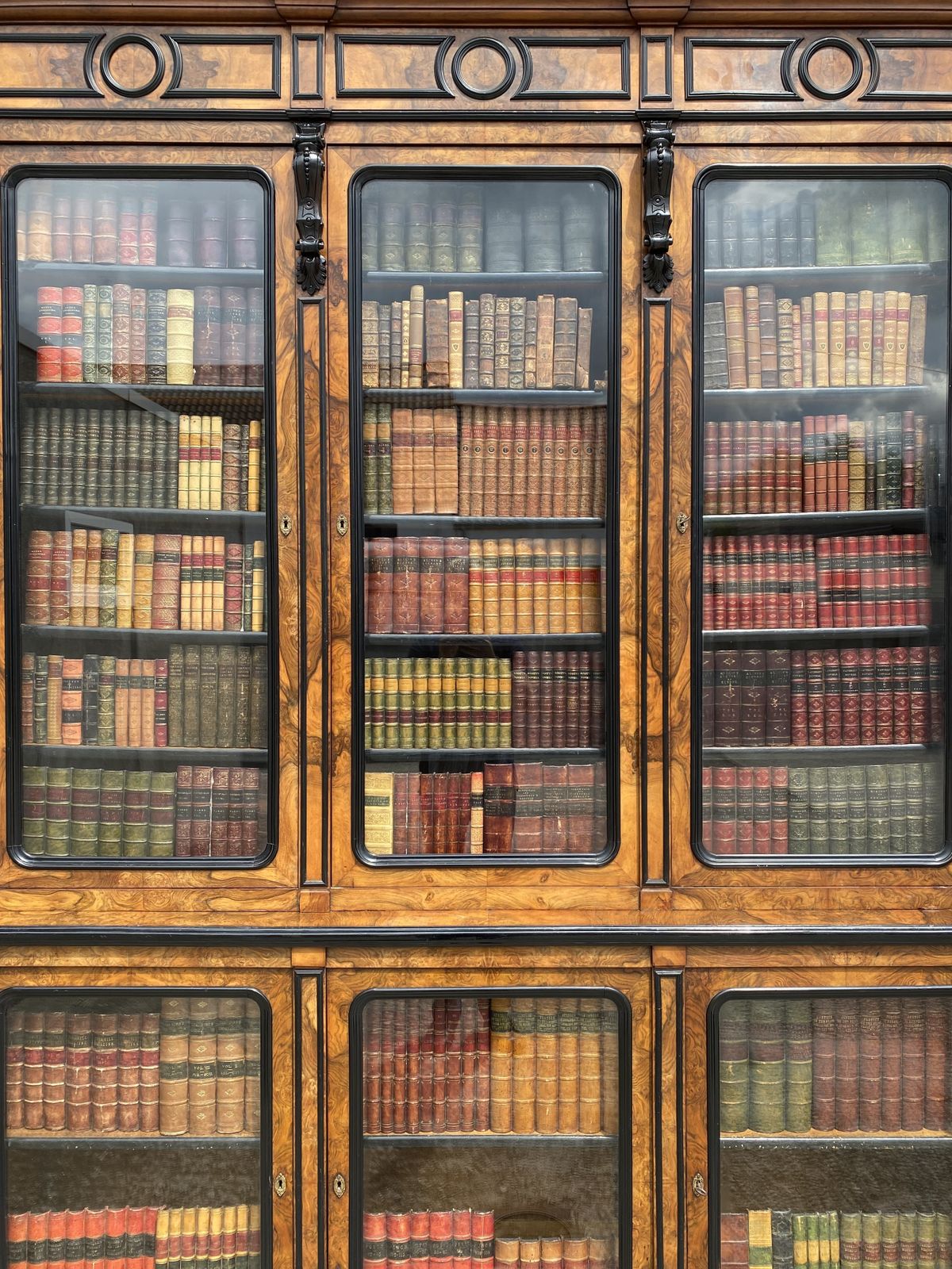 Stunning 19th Century French Walnut & Ebony Library Bookcase photo furniture