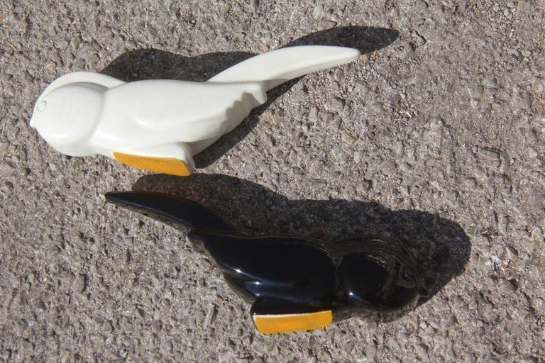 Porcelain Stonewar Stylized Birds Italian Production Studiolinea Com, 1970 White photo 522.0