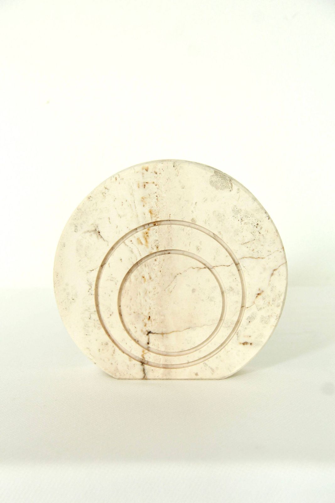 Geometria, Modernist Travertine Sculpture / Vase By Enzo Mari For F.Lli Manelli, Italy, 1970s photo vinterior
