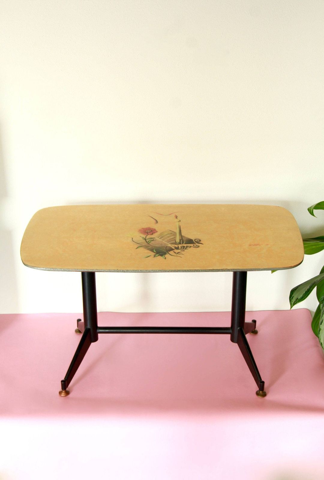 Isotta, Mid Century Hand Painted Coffee Table, Italy, 1950s photo furniture