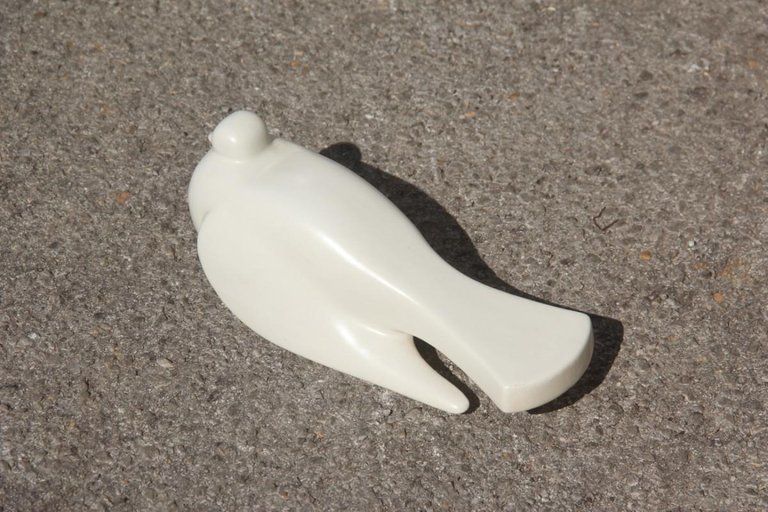 Porcelain Stonewar Stylized Pigeon Italian Production Studiolinea Com 1970 White photo for sale