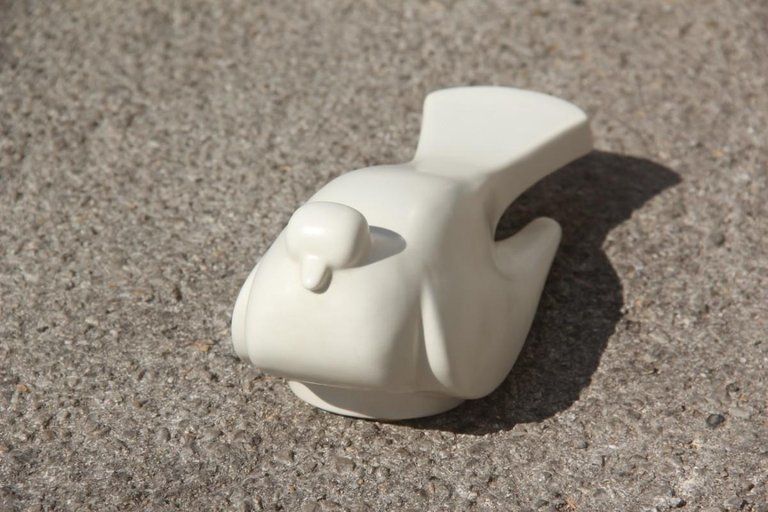 Porcelain Stonewar Stylized Pigeon Italian Production Studiolinea Com 1970 White photo Art