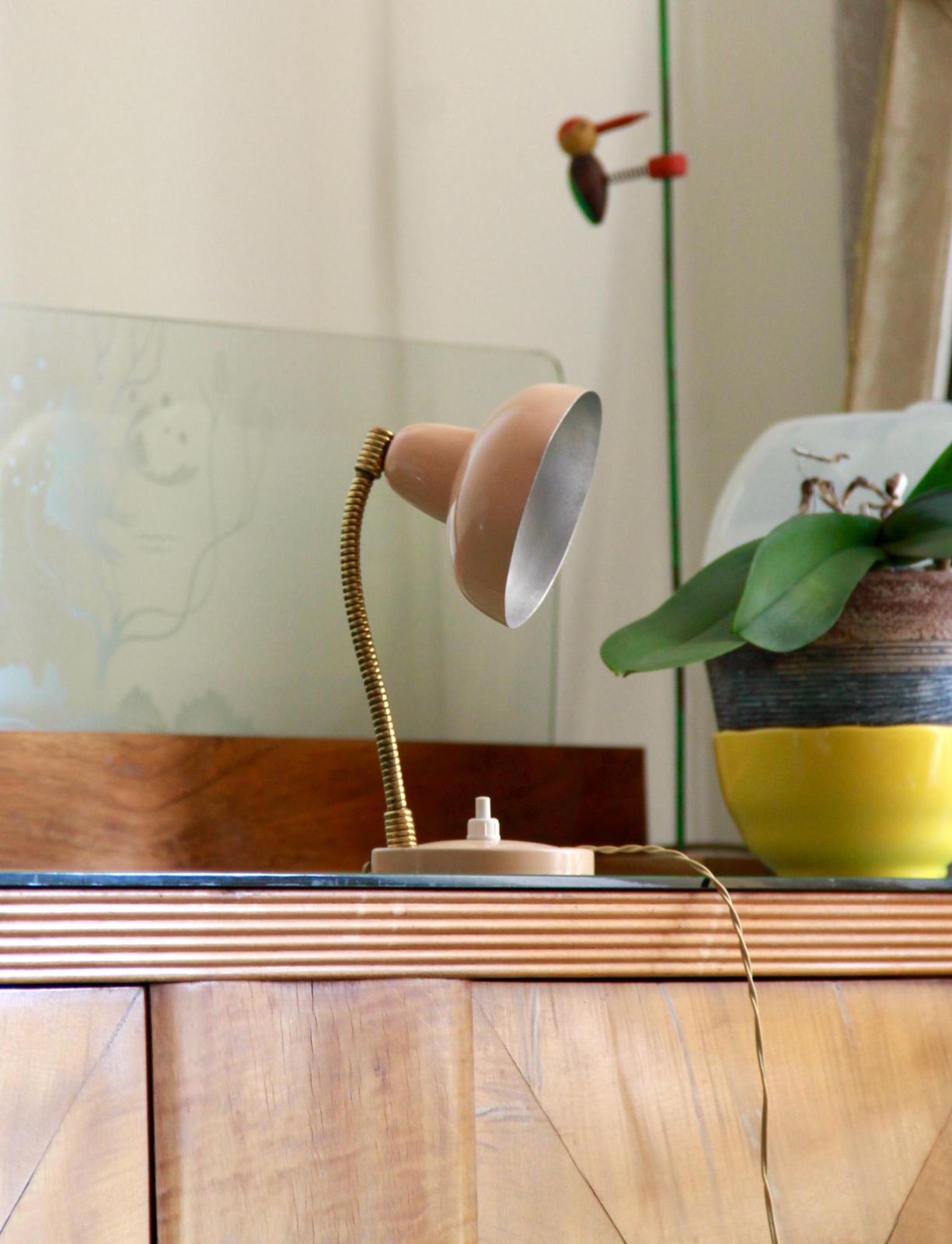 Rosita, Mid Century Industrial Pink Desk Lamp By F.A.L.C.A, Italy, 1960s