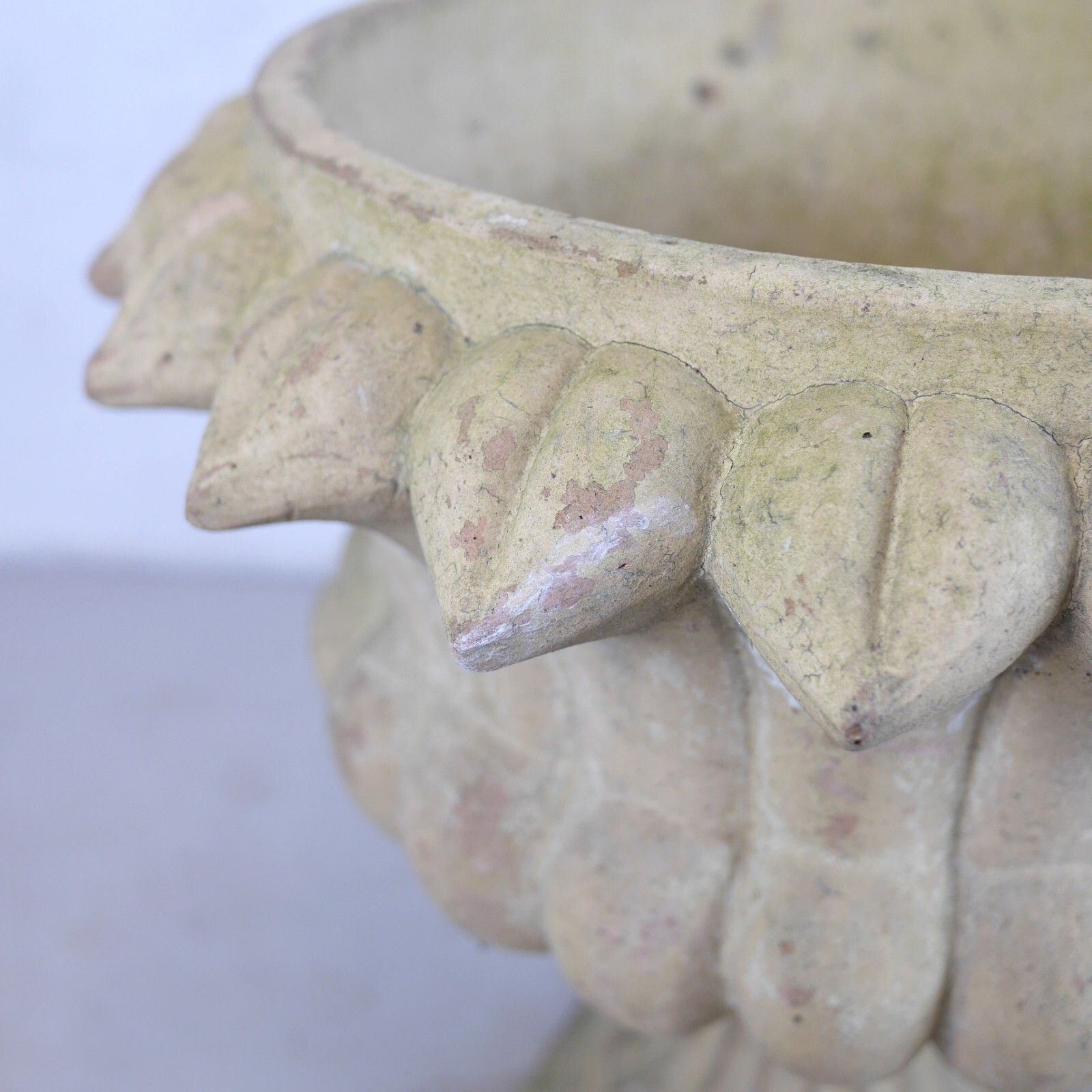 Large Weathered Buff Terracotta Garden Urn Tazza Planter #101477 photo buy