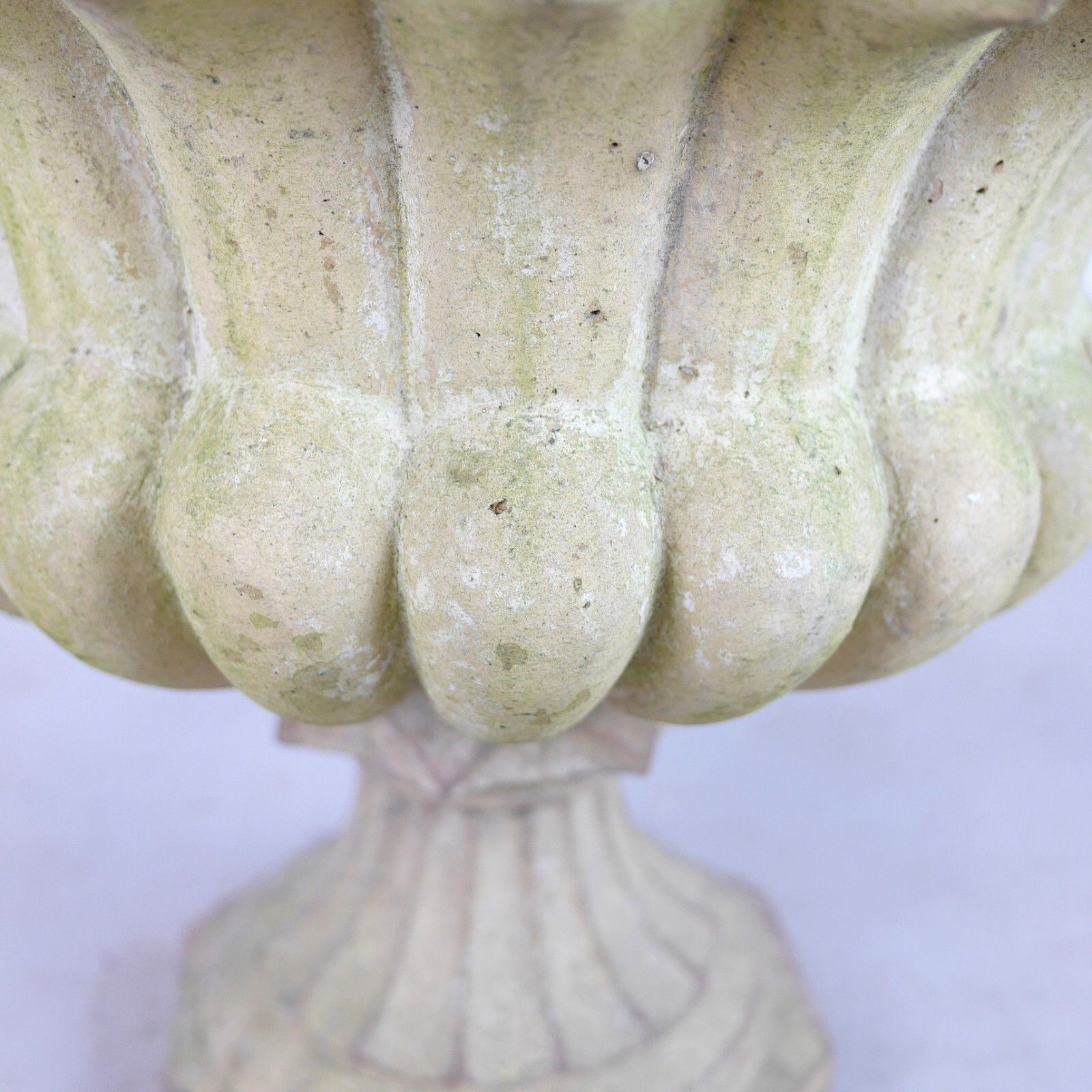 195.0 Large Weathered Buff Terracotta Garden Urn Tazza Planter #101477 photo