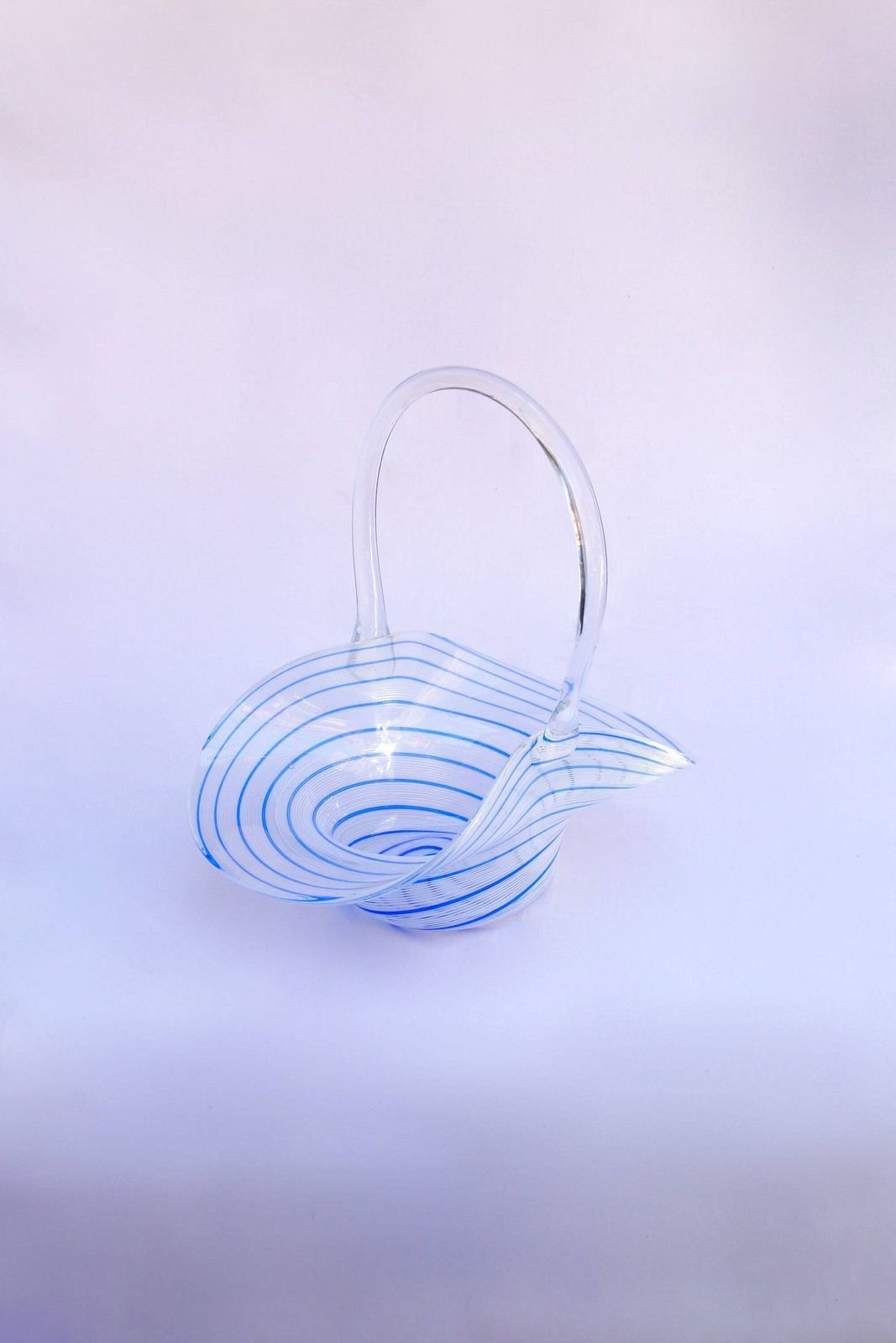 Cestino, Mid Century Murano Glass Basket, Italy, 1960s