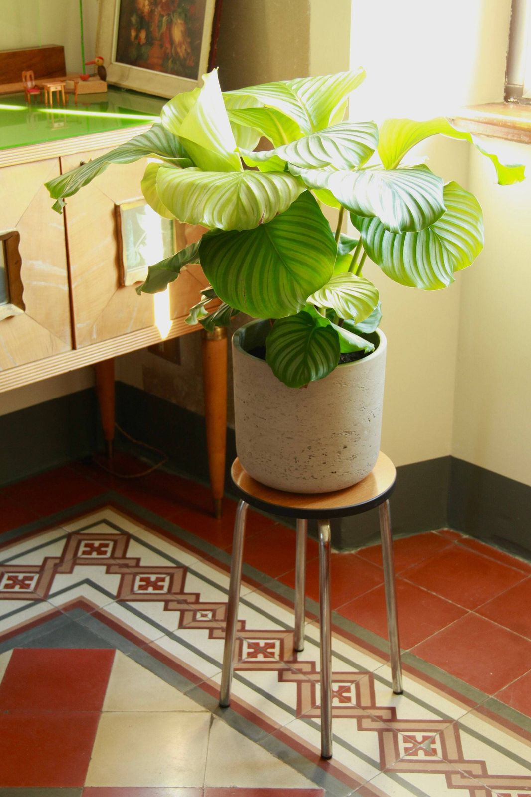 Sgabello, Vintage Formica And Chromed Plating Industrial Stool, Italy, 1960s photo for sale