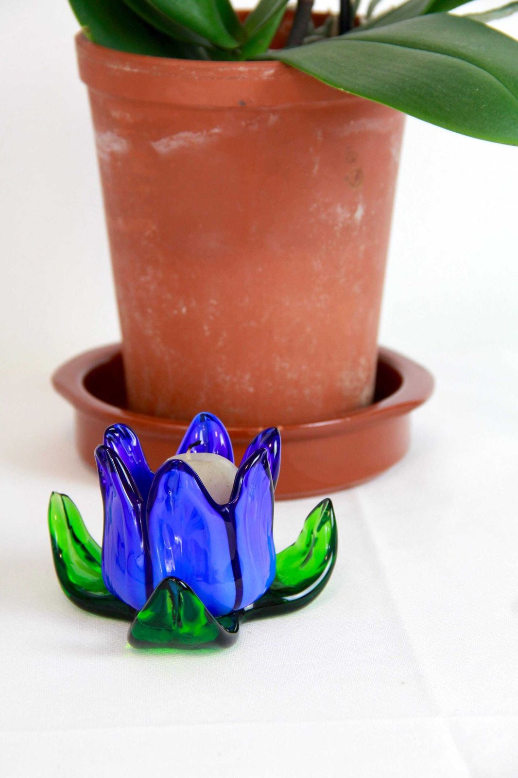 Fresia, Vintage Murano Flower Candle Holder, Italy, 1970s photo Home Decor